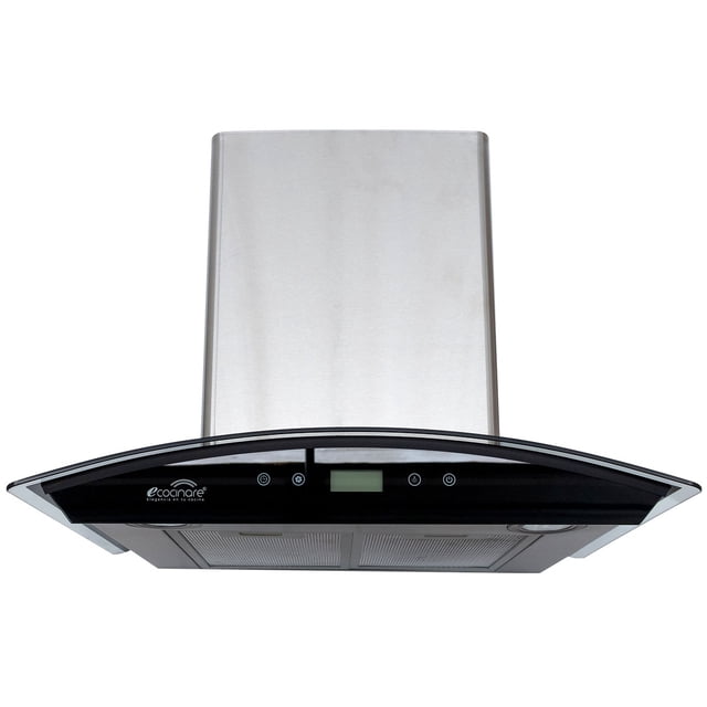 Campana De Cocina Ecocinare 60 cm De pared Acero Inoxidable y Vidrio templado con 3 velocidades