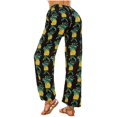 thumbnail image 6 of YIFUNIN Women's Printed Cotton Linen Wide Leg Pants with Pockets, Casual Flowy Trousers for Bohemian Style, Lightweight Summer Wear,Yellow L, 6 of 6