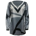 thumbnail image 4 of WREESH Womens Fashion T-Shirts Loose Spring Fall Patchwork Printed Long Sleeve V-Neck Casual Tee Tops T-Shirt Pullover Gray, 4 of 5