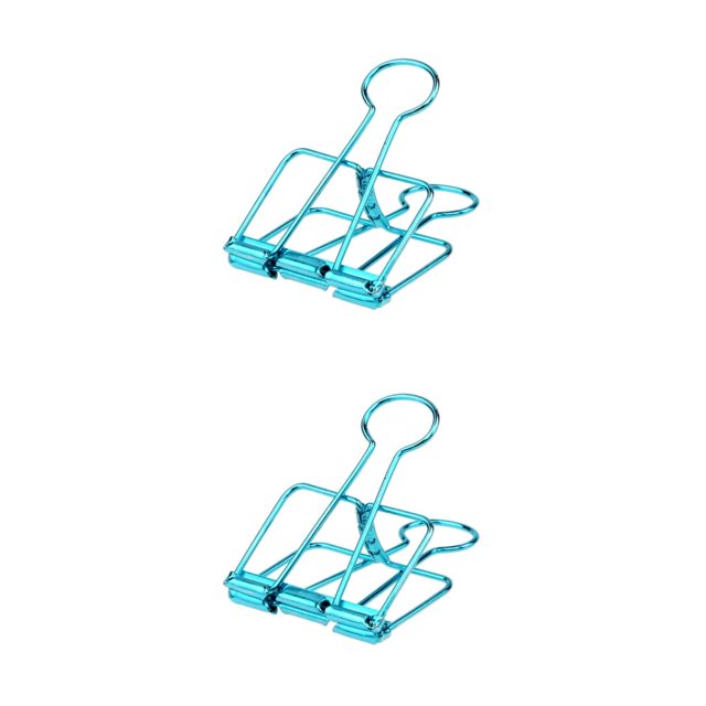 stanreset 1/2/3 20 Pieces Metal Paper Clip Anti-rust Unfading Solid Color Replacement Home Office File Examination Papers Clips Blue 25mm 2PCS