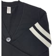 thumbnail image 2 of Hip Hop 50's Shop Women's V Neck Knit Varsity Cardigan Sweater Letterman Lightweight (2X-Large Black), 2 of 10