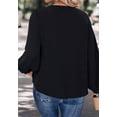 thumbnail image 2 of Animal Print Detail Long Sleeve Blouse, Black, Large, 2 of 5