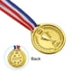 thumbnail image 4 of Medallas de premio doradas mini de plástico Uxcell de 1.5" 50 paquetes con cinta para juegos y deportes, 4 of 7