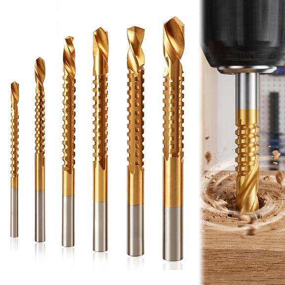 Titanium Twist Drill Bit Set, HSS Side Cutting Drill Bits, 3-8mm Round Shank Drill Bits for Wood Metal Plastic