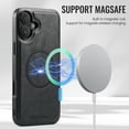 thumbnail image 4 of Allytechgroup Magnetic Case for Apple iPhone 17, [Compatible with Magsafe] Slim Fit Shell Lightweight Retro PU Leather Bumper Protective Phone Case for Women Men, Black, 4 of 5