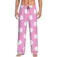 thumbnail image 1 of Balery Pink And White Polka Dot Pantalones de pijama para hombre, pijama ultraligero, pantalón de descanso-3X-Large, 1 of 6