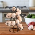 thumbnail image 1 of Soporte para huevos de cocina Estante de almacenamiento en espiral Soporte para estante para huevos Soporte para dispensador en espiral Capacidad para hasta 18 huevos (negro). Afortunado Sencillez, 1 of 5