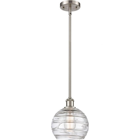 Innovations Lighting  Athens Deco Swirl - 1 Light 8" Stem Hung Mini Pendant Brushed Satin Nickel
