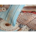 thumbnail image 4 of Ambesonne Letter J Quilted Bedspread Set 2 Pcs, Tropic Rustic Summer J, Twin Size, Dark Coral Pale Blue, 4 of 5