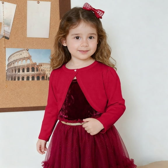 Girls Metallic Yarn Button Knit Cardigan Open Front Jacket Thin Lightweight Layer Dressy Outerwear for Children