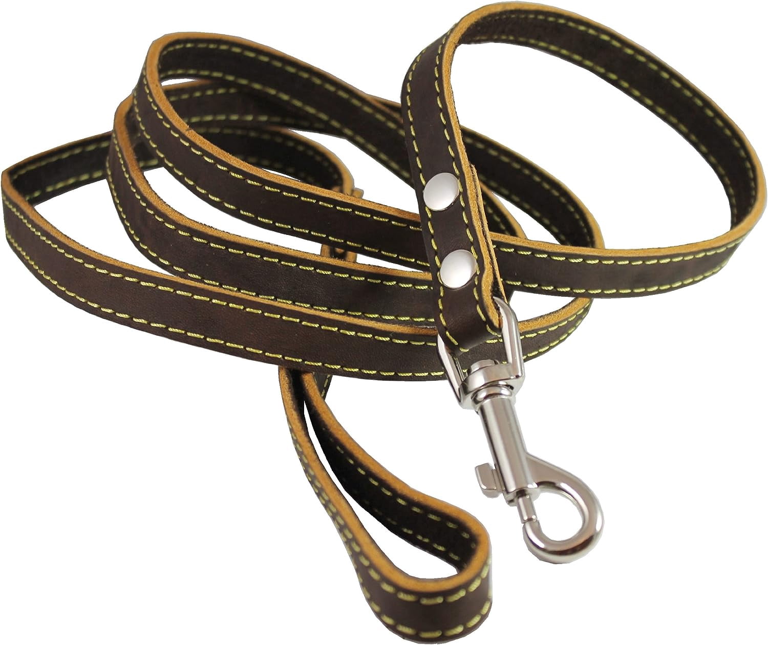 Genuine Thick Leather Dog Leash 5/8" Wide 6 ft, Medium, Large