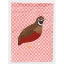 Chinese Painted or King Quail Pink Check Flag Garden Size