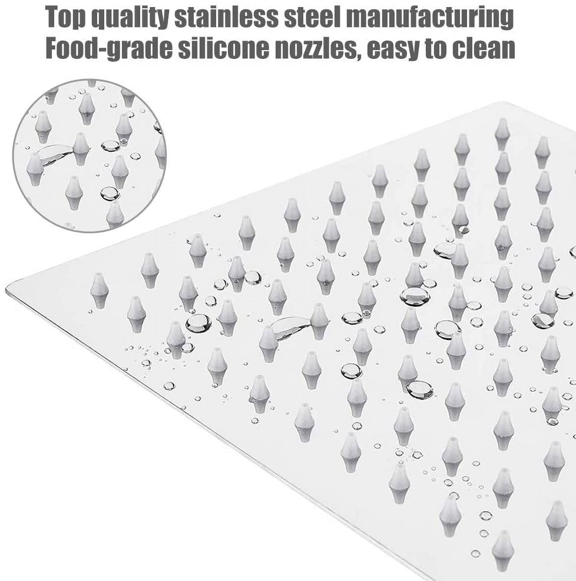 Rain Shower Head, High Flow Stainless Steel Square Rainfall Shower, Pressure Design, Awesome Experience Even At Low Water (8 Inch, Chrome Finish)