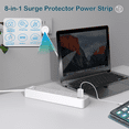 thumbnail image 6 of Surge Protector Power Strip with 5 AC Outlets 3 USB Ports 3.3 ft Extension Cords ETL Listed, White, 6 of 7