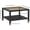 Black + Glass+Metal+1, variant on Industrial Square Coffee Table Matte Black Steel Frame Gold Mesh Glass Top