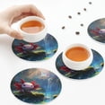 thumbnail image 7 of Pofeuu Pond Cute Axolotl Print Leather Coasters Set of 6, Round Cups Mugs Mat Pad for Home Kitchen Heat Resistant Drink Coasters,Round Shape, 7 of 7