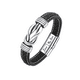 thumbnail image 1 of Pulsera Piel Hombre De Plata Regalos Hombre Para Hijo Negro Plata, 1 of 4