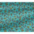 thumbnail image 4 of oneOone Cotton Jersey Turquoise Green Fabric Leaves & Flower Floral Sewing Fabric By The Yard Printed Diy Clothing Sewing Supplies 58 Inch Wide, 4 of 4