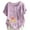 Purple#women's linen top, variant on LMKIHUSA Linen Cotton Tops for Women Petite Crew Neck Buttons Tops Boho Floral Print Tunic Tees Roll Up Short Sleeve Blouses Purple,S
