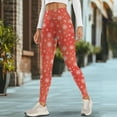 thumbnail image 4 of Renewold Snowflakes Red Yoga Leggings with Pockets for Women Athletic Pants High Waist Ultra Soft Hip Lift Ankle Pants Printed Leggings 4 Way Stretch Plus Size, L, 4 of 8