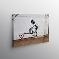 thumbnail image 2 of Banksy Girl Heart Canvas Wall Art,Banksy Girl Canvas Print Art, Banksy Wall Art, Extra Large Wall Art, Modern Wall Decor, Housewarming Gifts(40" W x 30" H，Framed), 2 of 10