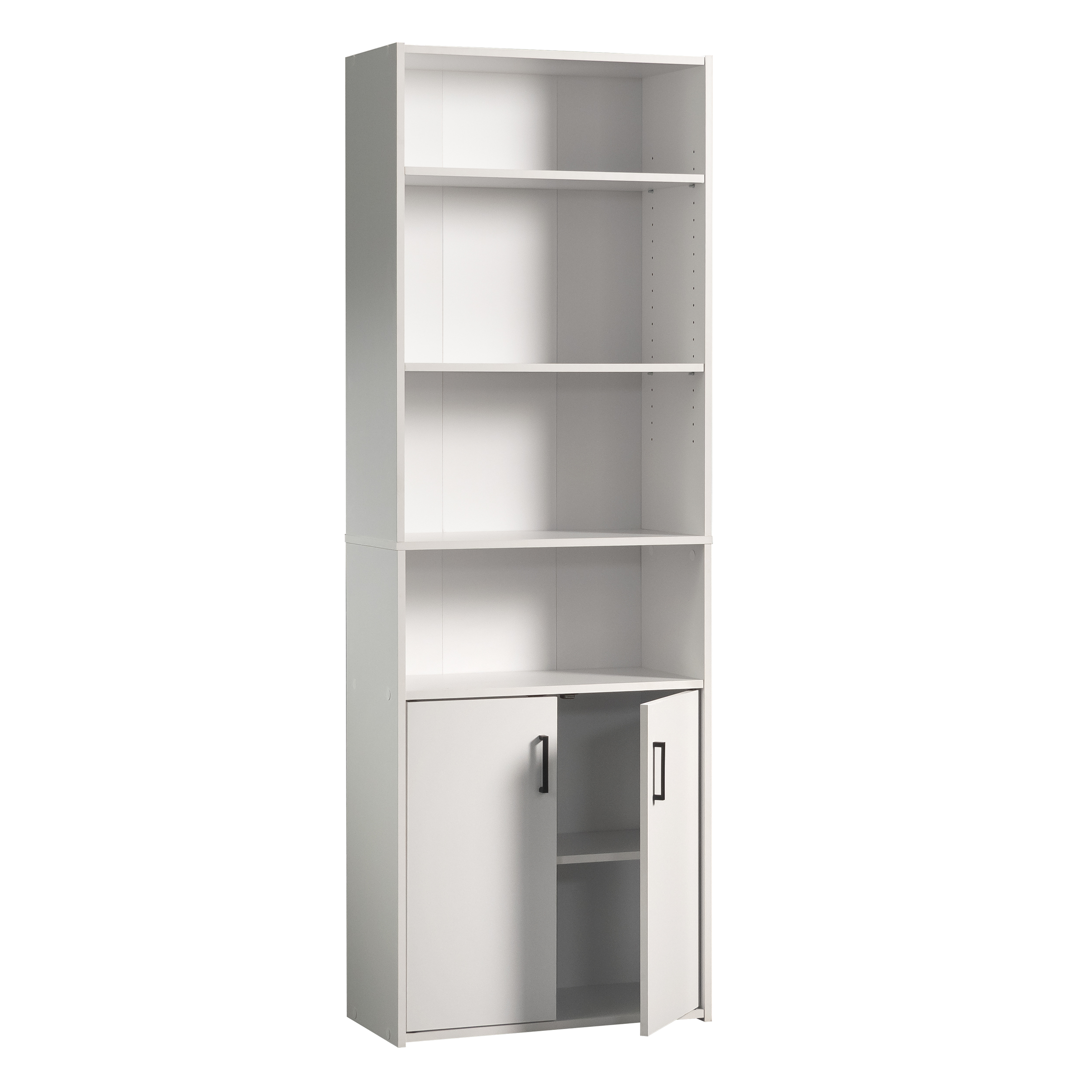 Mainstays Traditional 5 Shelf Bookcase with Doors, Soft White - image 2 of 5