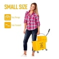 thumbnail image 5 of Cleaning Bucket with Wheels - 5 Gallon Yellow Mop Bucket with Wringer - Heavy Duty Plastic Utility Bucket for Home, Kitchen, and Garage - Rolling Janitorial Bucket, 5 of 6