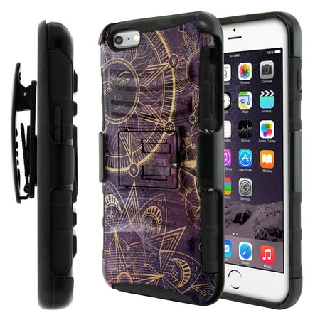 FINCIBO Hybrid Armor Case Cover Stand TPU Holster for Apple iPhone 6s Plus 5.5