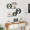 thumbnail image 4 of Wooden Hexagon Floating Shelves Wall Mounted,Set of 6 Pine Hexagon Shelves Display for Photos,Plants,Rustic Honeycomb Shelves for Living Room,Bedroom,Bathroom, Kitchen, Office Decor, Grey, 4 of 18