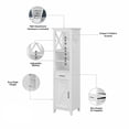 thumbnail image 4 of Bowery Hill Transitional Engineered Wood Tall Bookcase Cabinet in White, 4 of 7