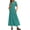 Blue Green, variant on PRETTYGARDEN Womens Summer Maxi Dress Short Sleeve V Neck Hollow Out Eyelet A Line Long Flowy Beach Vacation Dresses