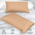 thumbnail image 5 of ROYALE LINENS 300 Thread Count 100% Long Staple Combed Cotton Pillowcases Set of 2 - Ultra Soft - Queen Bed Pillow Cover - 20"x30" - Breathable, Cool & Crisp Percale Sand Pillow Cases (Queen, Sand), 5 of 10