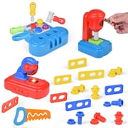 Fun Little Toys Engineer Multifunctional Musical Learning Tool Workbench for Kids,Educational Toy Tool Set for Toddlers Play Construction Toys & Tools