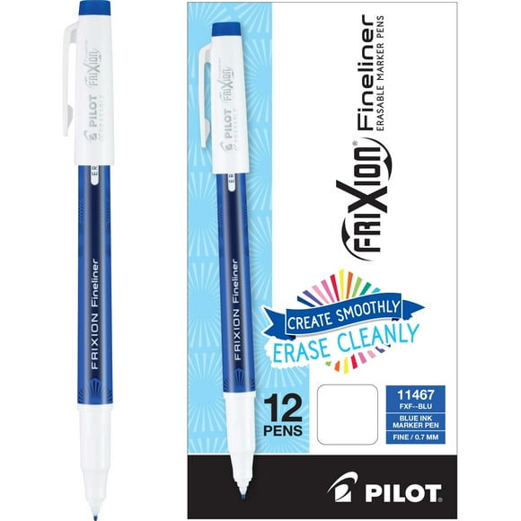 Rotulador PILOT FriXion Fineliner Blue Fine 0.7 mm, paquete de 12