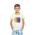 thumbnail image 4 of FamilyThread Girls Boys Short Sleeve Raglan T Shirts Kids Rainbow Striped Summer Tops Crewneck Basic Rainbow Graphic Tees 3-13 Years, 4 of 8