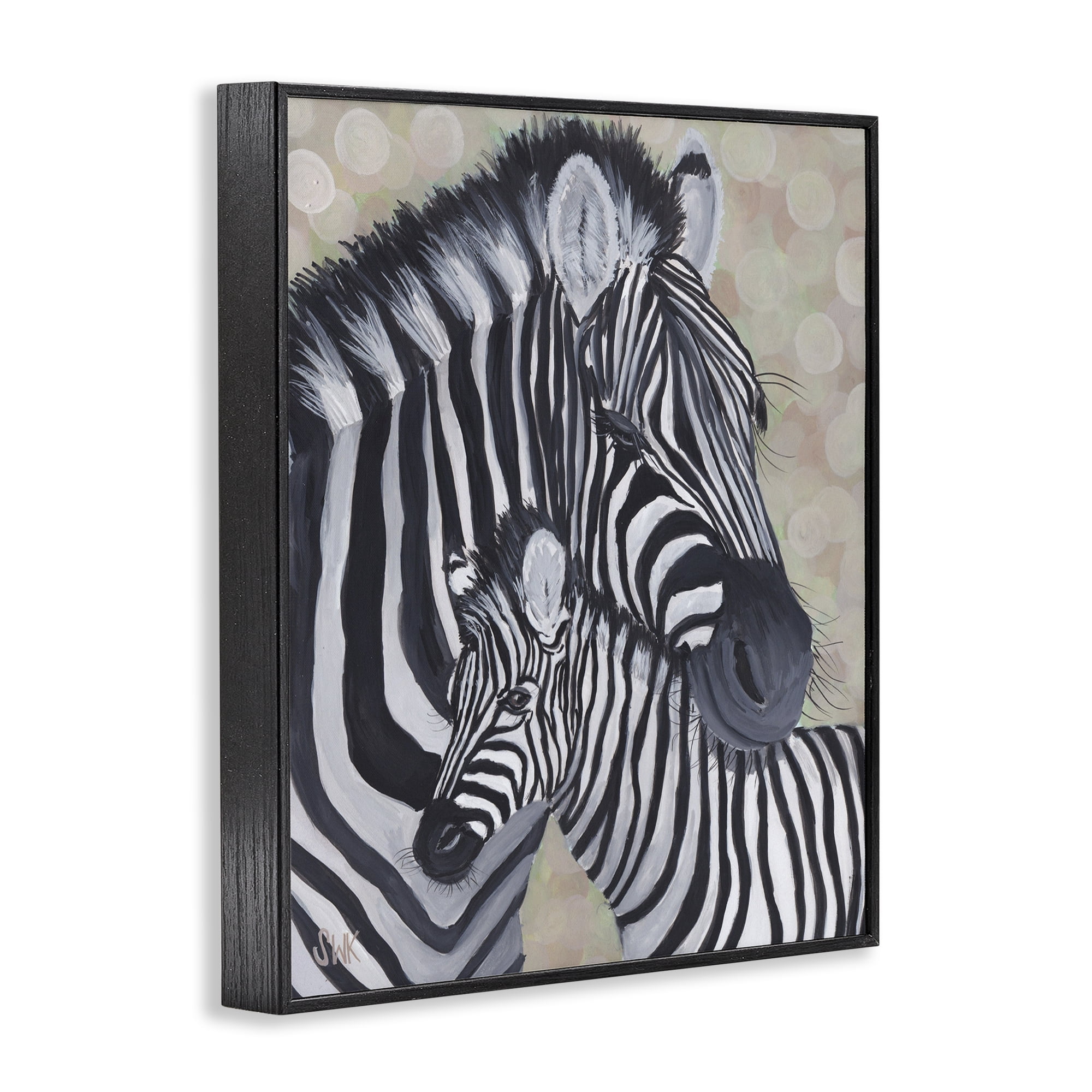 Stupell Industries Mama Zebra & Her Foal Black Framed Giclee Art, design by Sarah Waldron Kimball