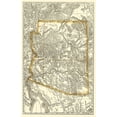 thumbnail image 2 of Rand McNally 17x24 Black Ornate Wood Framed with Double Matting Museum Art Print Titled - Arizona - Rand McNally 1876, 2 of 4