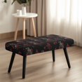 thumbnail image 4 of Whosucclay Crow Skull Rose Print Dining Bench Slipcover Rectangle Bench Cover for Dining Room, Living Room, Bedroom, Kitchen Waterproof Benches Seat Covers Universal Bench Protectors, 4 of 7