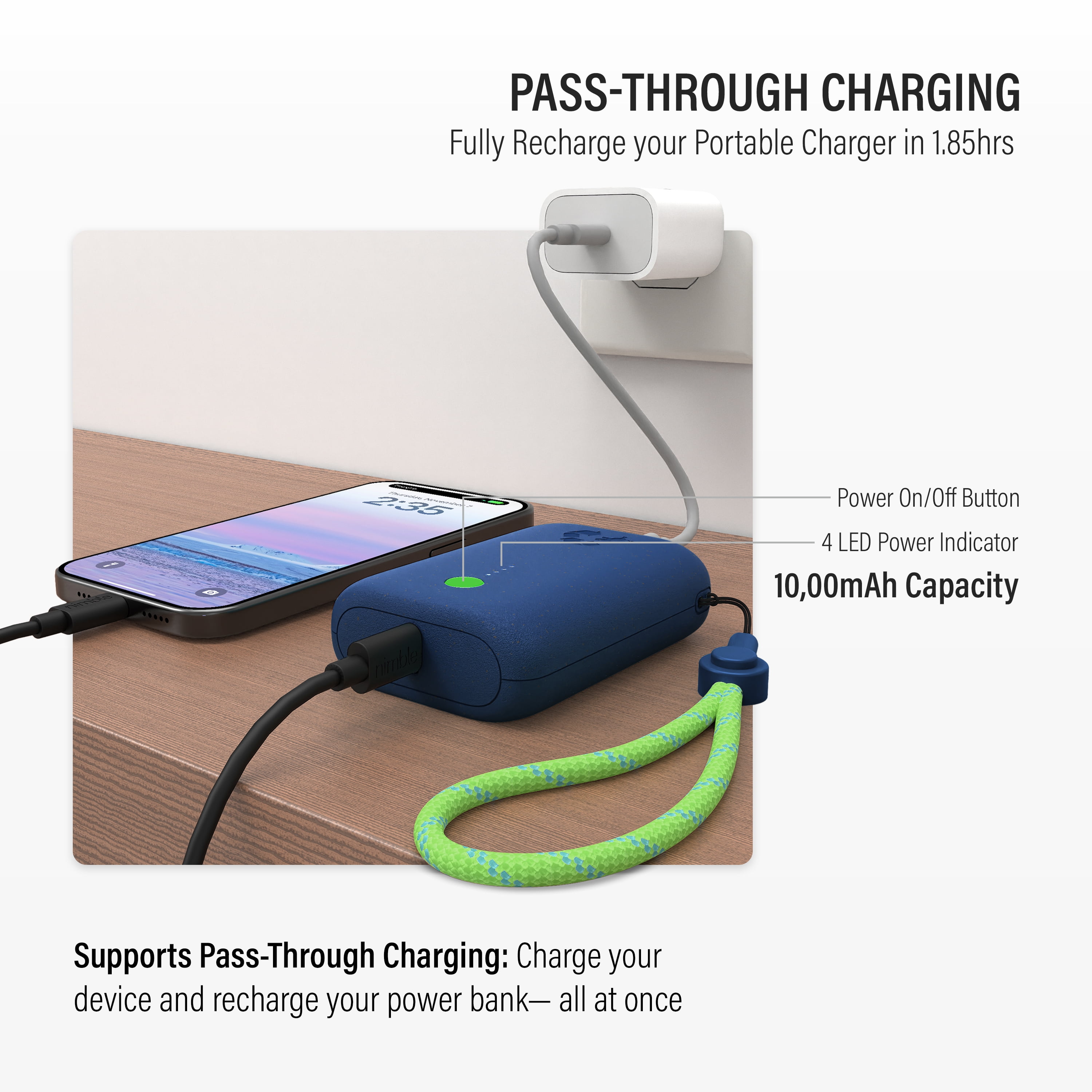 Champ Portable Charger, 10,000mAh Power Bank Fast Charging, 20W Dual USB-C Battery Pack with Cable, Travel Essential Power Bank for iPhone Laptops Galaxy Tablet Pixel iPad Macbook Kindle Airpod