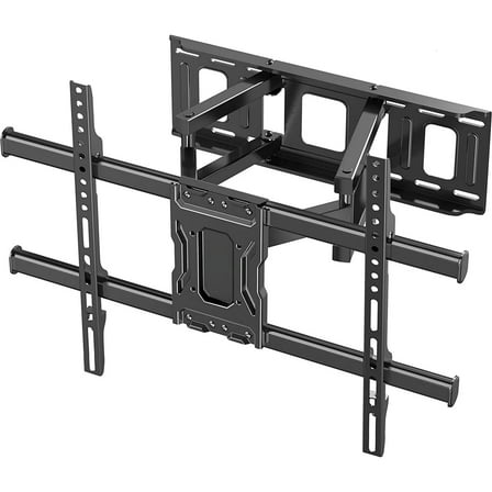 MountFTV Full Motion TV Wall Mount Bracket for Most 37-85 inch Flat Curved TVs, Holds up to 132 lbs, Max 600x400mm