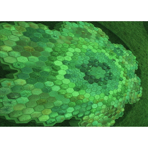 Ahgly Company Indoor Rectangle Patterned Green Area Rugs, 8' x 10'