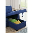 thumbnail image 6 of Hommoo 2 in 1 Pull Out Couch Bed Upholstered Sectional Sofa with Storage & Chaise, Convertible L Shaped Sleeper Sofa for Home,Blue, 6 of 6