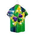 thumbnail image 6 of PNTUTB St. Patrick's Day Fashion Print Men's Collar Button Down Cardigan Casual Loose Short Sleeve Blouse, 6 of 6