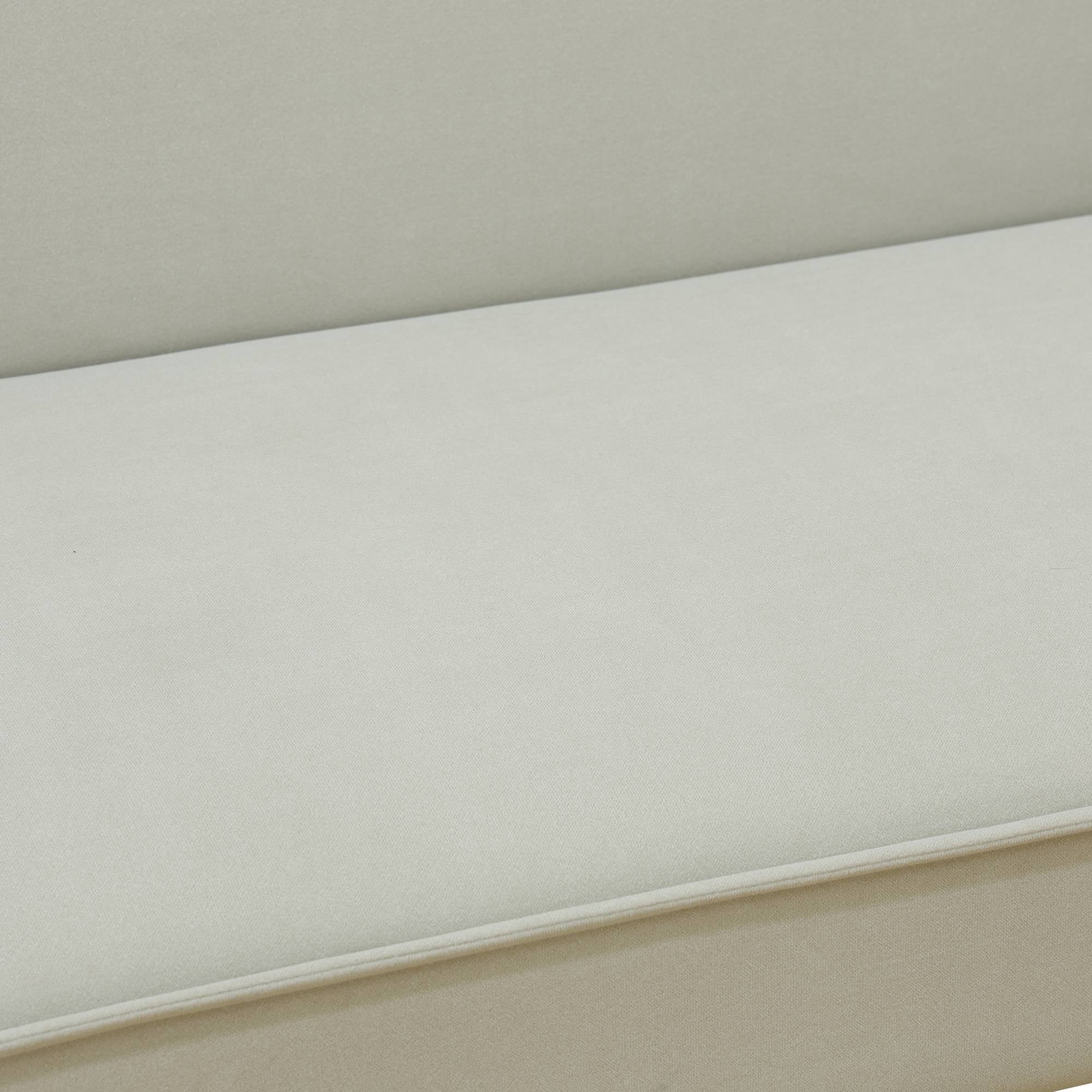 Futon Sofa Bed, Velvet Comfy Futon Couch Bed Convertible Sleeper Sofa with Adjustable Backrest, Off White