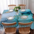 thumbnail image 3 of Teal Blue Marble Table Cloth Waterproof Tablecloths, Modern Abstract Art Marble Crack Tablecloth Dining Table Cover for Kitchen Party Tabletop Outdoor, Rectangle Tablecloth 60x84 Inch, 3 of 9
