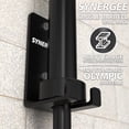 thumbnail image 2 of Synergee 1, 2 or 5 Barbell Holder. Vertical Hanging Barbell Rack. Holds Bars, Curl Bars, Hex Bars, Tricep Bars. Excellent Compact, Vertical Storage. Organization for Home, Commercial, Garage Gyms., 2 of 6