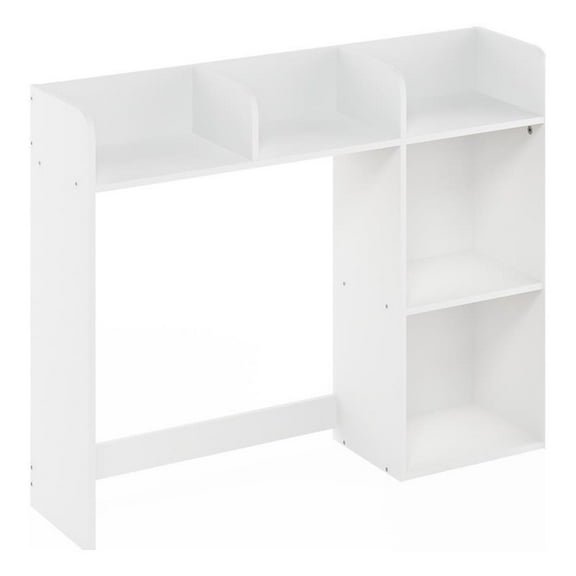 Furinno Classic Desktop Bookshelf Storage Hutch in Desk Organizer with 5 White