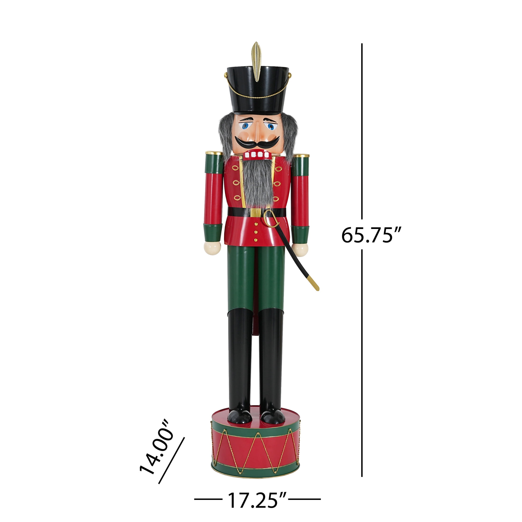Christopher Knight Home 65.75" Classic Iron Nutcracker Holiday Decoration, Indoor Outdoor Festive Christmas Decor