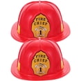 thumbnail image 3 of FELTECHELECTR 2 piezas de sombrero de bombero, casco de bombero para cosplay de adulto, accesorio de disfraz de bombero, 3 of 5