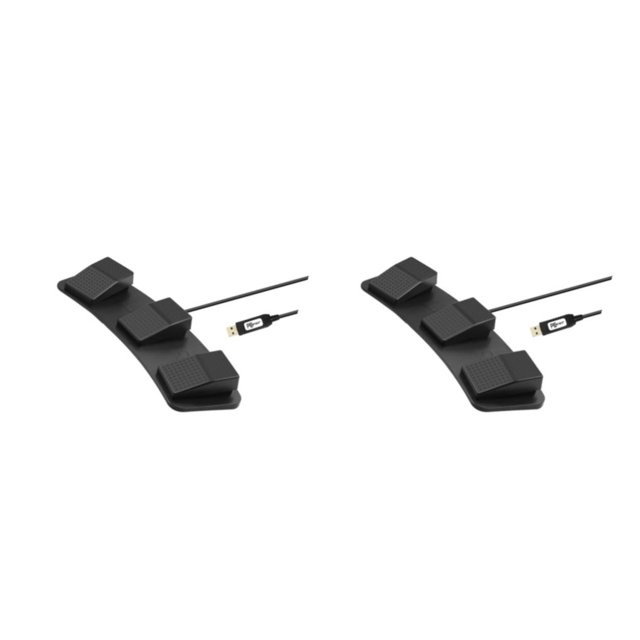 Monstrate Interruptor de pie para un interruptor de pie USB sencillo, interruptor Triple complementario, interruptor de pie resistente, Negro FS23-Pro 2Conjunto
